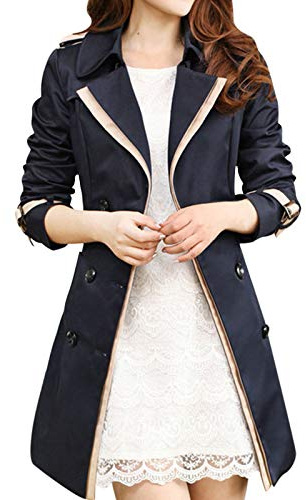 Giacca Donna Autunno Trench, Cappotto in Lana Donna con Cappuccio Monopetto Spolverino Elegante Esteso al Ginocchio Antivento Trench Giacca Capispalla con Tasche