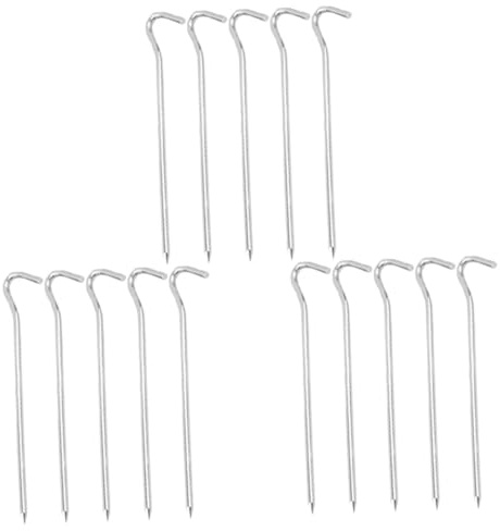 TOYANDONA 15piezas Clavos Rectificados de Aleación de Aluminio Marcadores de Tierra Forma de Signo de Interrogación Estacas para Tienda de Campaña Acampar
