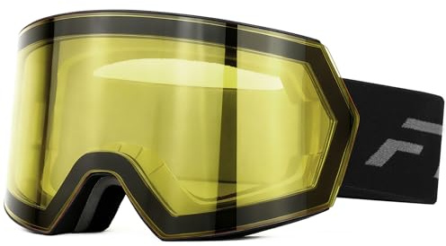 Anti Fog OTG Ski Goggles UV400 Protection - Helmet Compatible for Men Women Youth Skiing Snowboarding