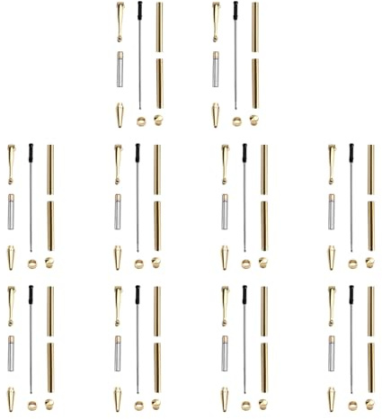 Bosiyrggrl 10 Pezzi Kit Penna Sottile 7 mm con Ricariche di Rifornimento per Tornio In Legno Colori Assortiti, Fai -da -Te per la Creazione di Regali