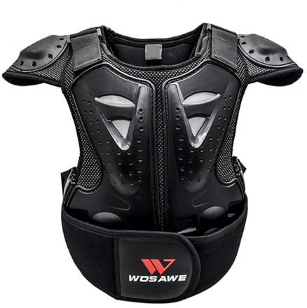 Brustpanzer Kinder, Rückenprotektor Motorrad für Kinder, MT B Protektoren Kids, Verstellbarer Motorradjacke mit Polstern für Motorrad, Snowboarden, Skifahren, Skaten und Rollerfahren
