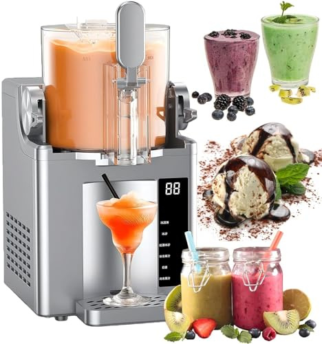 Machine à glace commerciale de 2 L, machine à glace douce, machine à boissons glacées avec 5 programmes prédéfinis, facile à nettoyer pour la maison, les cafés, les restaurants, les bars à jus
