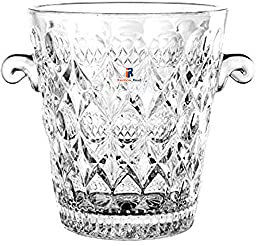 Secchiello del ghiaccio in vetro, con due manici, per mantenere fresco vino e champagne