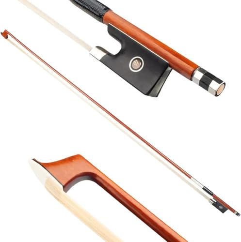 AMZZ Superior 4/4 Violin Bow – Handmade Brazilwood, Well-Balanced with Ebony Frog & White Horsehair for Intermediate & Advanced Players