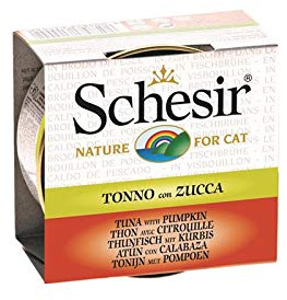 Schesir Thon et citrouille en bouillon - 24 x 70 g de nourriture humide pour chat
