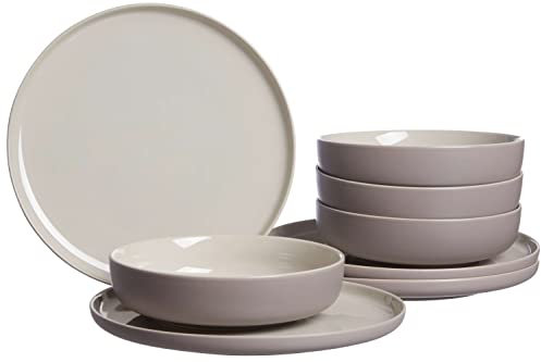 Ritzenhoff & Breker Tafelservice Jasper, 8-teilig, Taupe, Steinzeug, Speiseteller und Suppenschalen für 4 Personen