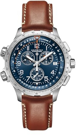 Hamilton Khaki X-Wind GMT H77922541 - Cronografo da uomo, blu, Cronografo, orologio al quarzo