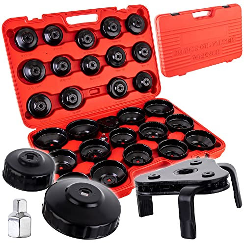 Set di chiavi per filtro dell'olio, 3/8, 30 pezzi, strumento per cambio filtro dell'olio, universale.