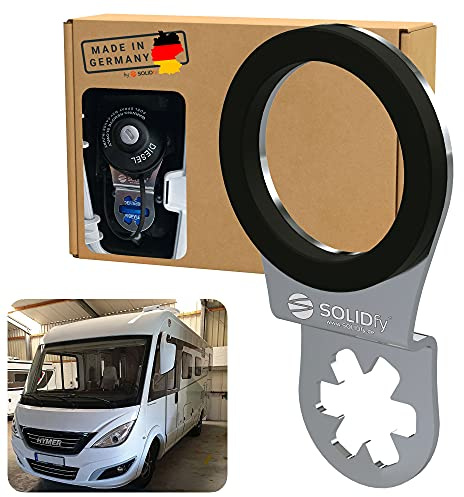 SOLIDfy® - AdBlue Verschluss Sicherung aus Edelstahl für Hymer Vollintegriert (passend für: Fiat Ducato, Citroen Jumper, Peugeot Boxer)