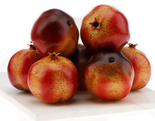 Woration 6Stück Künstliche Granatäpfel Gefälschte Realistisch Simulation Früchte Lebensecht Granatäpfel für Zuhause Verzierung Obst Büro Restaurant Dekorationen & Requisiten