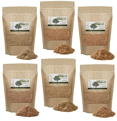 Smoking/Smoker Wood Dust for Cold Smokers -1.5 Litre. Selection Pack of Six Great Flavours Apple, Oak, Cherry, Whiskey Barrel, Alder & Beech.