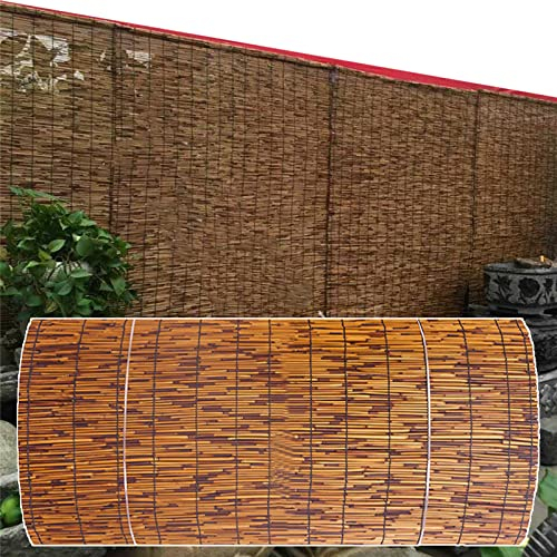 KDDFN Schilfrohrmatte,Patio-Sichtschutz-Panels,UV-beständiger Geländerzaun,Sonnenschirm Dekoration,Natur Handgewebt,für Outdoor,Garten,Galerie (160x600cm/5.2x20ft)