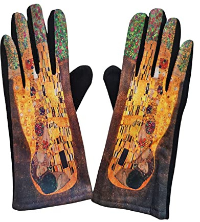 Toocool Damen Handschuhe Van Gogh Klimt Winter Elegant Touchscreen-Handschuhe mit Berühmten Kunstgemälden WS-C65