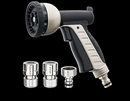 GEKA plus Starterset Multibrause 10S (hochwertige Gartenbrause mit 10 Strahlarten, robuste Metallausführung) 46.7890.8