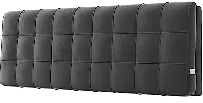 ZZYK Getufteter Knopf Kopfteil Lesekissen Großes Polster Nachttisch Stützkissen Für Schwangerschaft, Wand Kissen Kopfteil Gepolstert Schlafzimmer Rückenlehne,Schwarz,Bedside 53/135cm