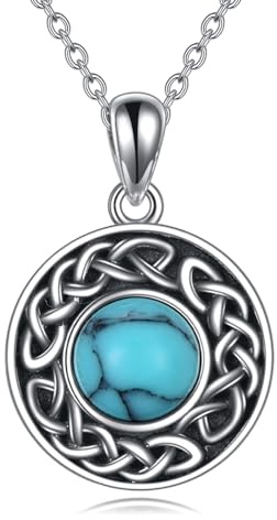 VONALA Türkis Kette Damen Silver 925 Vintage Boho Türkis Halskette Anhänger Türkis Schmuck für Ehefrau/Mutter/Großmutter