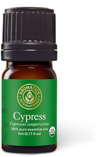 Aromatics International Cypress Essential Oil 100% Pure – Cypress Oil for Aromatherapy & Clear Breathing, Steam Distilled from Spain, 5ml