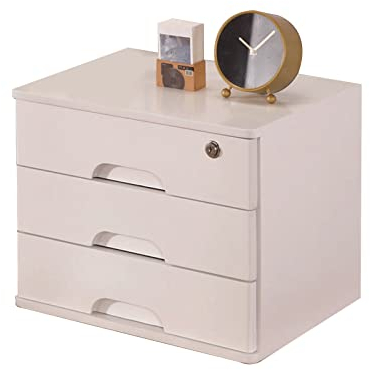 Schreibtisch-Organizer, Schreibtisch-Aufbewahrungsbox aus Holz mit abschließbaren Schubladen, Schulbürobedarf A4-Schreibtischzubehör, Flacher Aktenschrank (Farbe: C, Größe: 4 Schubladen) (C