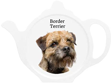 Border Terrier Dog Teabag Tidy Rest for teaspoons and Used Tea Bags Width: 12.5cm Height: 9.5cm Depth: 0.5cm