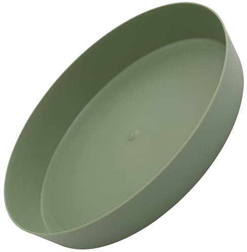 AERZETIX - C73867 - Lot de 5 Soucoupes Dessous Plateaux Ø intérieur 170 mm pour Pot de Fleurs - Couleur Vert Olive - en Plastique - Plantes Jardinier