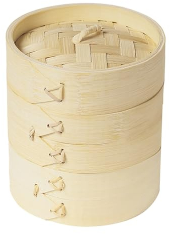 SameeHome Vaporiera in legno di bambù, per esterni, per barbecue, taglia L