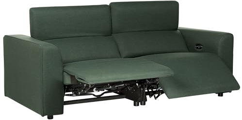 Beliani Stoffsofa 2-Sitzer elektrisch verstellbar mit USB-Anschluss Grün ULVEN