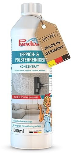 Pastaclean® Detergente concentrato per tappezzeria, per divano, tappezzeria, tappeti, tessuti, sedili auto, per aspirapolvere e aspirapolvere bagnato