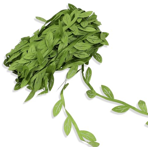 Prasacco 98 FT Artificial Vines Leaves String, Leaf Ribbon Green Garland Leaves Fake Hanging Plants Leaves Wreath Accessory Leaf Ribbon for Party Balloon Wedding Garden Home Decoration & DIY Craft