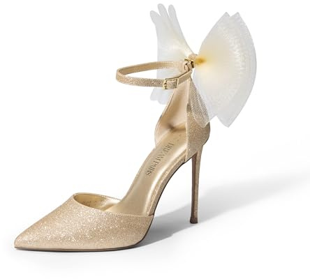 DREAM PAIRS Women's Closed Toe Dress Pumps Shoes,Size 5,Gold-Glitter,SDPU2322W