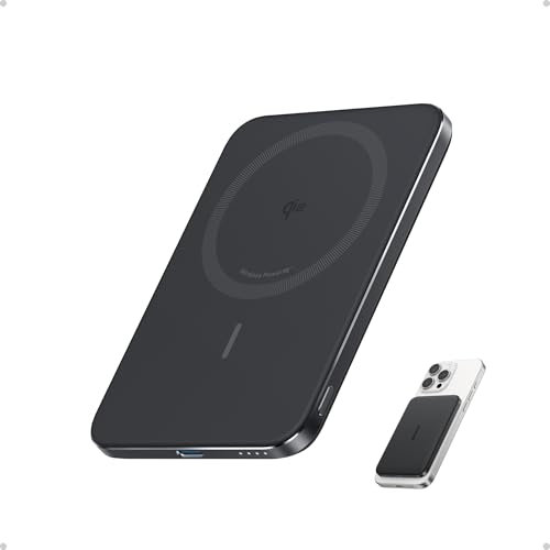 Anker Nano Power Bank, Ultra-Slim 5,000mAh Magnetic Battery Pack, Qi2 Certified 15W Max Ultra-Fast MagSafe-Compatible Portable Charger, Ergonomic Design, For iPhone 16/15/14/13/12 Only