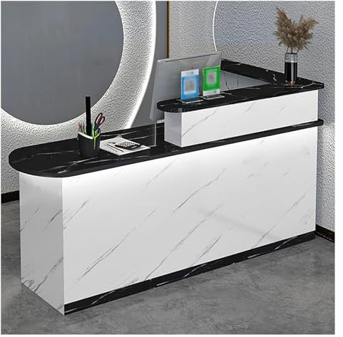 Generisch Moderner Empfangstresen mit LED-Beleuchtung für Salon-Lobbys, Einzelhandel und Home-Office. Kleine Größe, stilvolles Design, effiziente Aufbewahrungslösung.