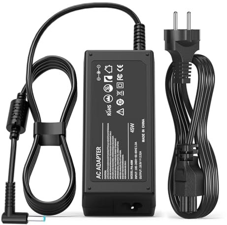 Cluvox Chargeur 45W 19.5V 2.31A Compatible avec HP Elitebook 840 850 250 255 G3 G4 G5 G6 G7 G8 Pavilion X360 Notebook 13-15 Série Probook 430 440 450 470 Adaptateur Alimentation Connexion:4.5mmX3.0mm