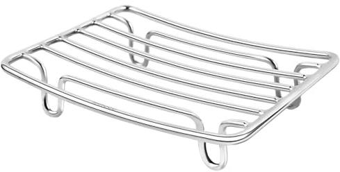 Sucritude Porte-Savon de Salle de Bains - Support Auto-Égouttant pour Savon de Salle de Bains | Grille Drainante en Acier Inoxydable pour Éponge Lavage Évier Maison Salle de Bains Voyage Baignoire