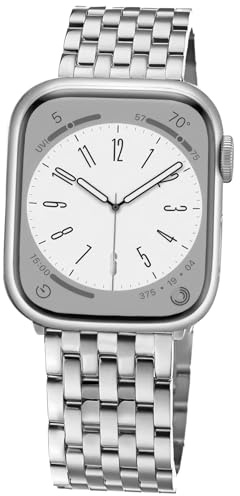 7-Länkigt Metallarmband Kompatibelt med Apple Watch 38/40/41/42/44/45/46/49mm, Unisex Lyxigt Metallarmband iWatch för Serier 11 10 9 8 7 6 5 4 3 2 1 Ultra SE