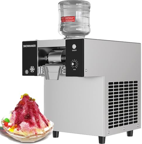ZMJGLL Machine à Glace pilée Commerciale, Machine à Glace pilée en Acier Inoxydable, Machine à Glace pilée électrique, systèmes de Refroidissement par air (275 Lbs/Day)