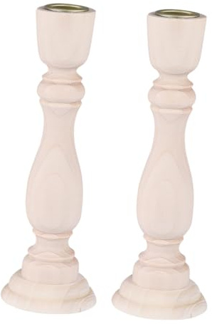 LOLIPPYY 2 STÜCK DIY Holz Kerzenhalter Kreative Holz Kerzenständer Stabkerzen Halter Tischdeko Deko für Hochzeit und Wohnzimmer