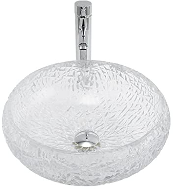 PUFAHAU Meuble-Lavabo De Salle De Bain, Vasque De Salle De Bain, Petit Meuble-Lavabo De Salle De Bain, Vasque en Verre De Salle De Bain, Vasque De Salle De Bain avec Robinet, Vasque De Salle De Bain