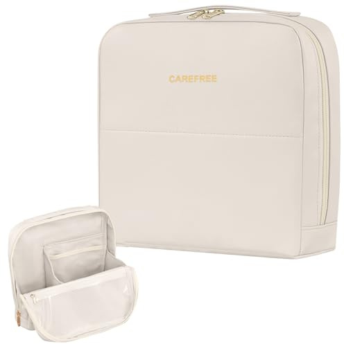 Wdmiya Bolsa Maquillaje Viaje para Mujer, Bolsa de Cosméticos de Pie | Neceser Maquillaje Cuero PU con División, Multifuncional, Impermeable, Organizador Bolsas de Aseo