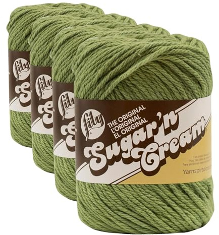 Lily Sugar 'N Cream Yarn-70.9g- Sage Green (Pack of 4)