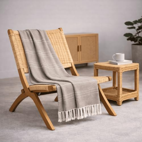Donegal Collections - Colcha Multiusos 180x260 cm Lino Arienzo - Manta Sofa Suave y - Plaid Foulard para Cama 4 Estaciones - Cubrecama, Manta, Jarapa Algodón Poliéster de Calidad