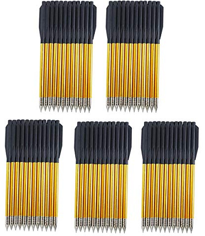 GUGULUZA 6,25 Aluminium Armbrust Bolzen Pfeile für 50 lb / 80lb Pistole Armbrust Präzisionsziel, Aluminiumpfeile Pistolenarmbrust, 60 Pack