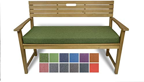 Rollmayer Bankkissen Bankauflage Sitzkissen Bankpolster Auflage für Bänke in Haus und Garten Kollektion Melange, 1 Stück (Grün 333, 120x40x8cm)