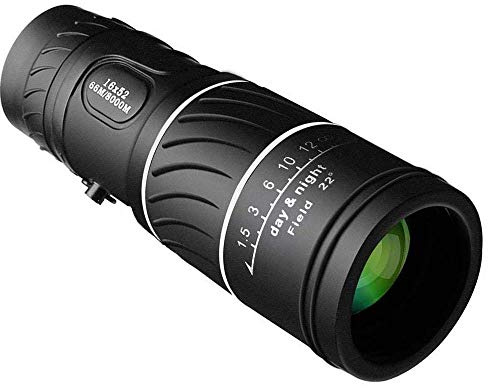 Portatile 16 X 52 Binocolo Monoculare Telescopio Zoom 8 x Telescopio per Sport all'Aria Aperta con Adattatore per Telefono Cellulare e Treppiede, Nero