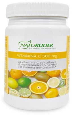Naturlider - Vitamina C, Refuerza el Sistema Inmunológico - 500 mg por cápsula - 30 Cápsulas
