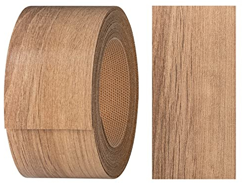 haggiy Pasta per bordi in melammina con adesivo a caldo, 40 mm x 5 m | Spade per stirare scaffali e piastrelle | nastro di bordo - decorazione: rovere selvatico