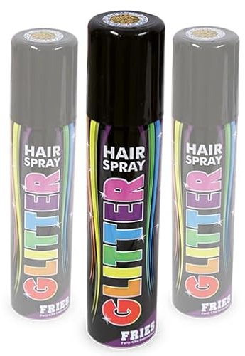 3x goldfarbenes Glitter-Haarspray im Sparpack! 3 Dosen zu je 100ml. Glitterspray gold für Festival, Konzert, Disco, Party, CSD, Karneval, Fasching, Halloween