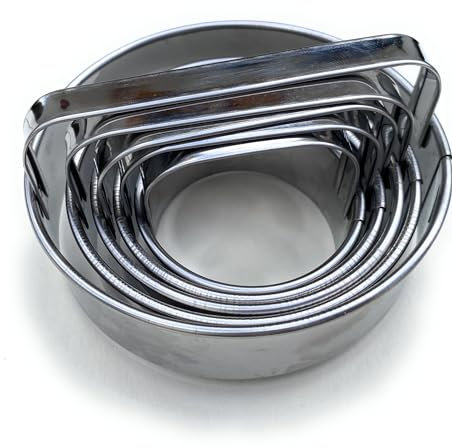 CULIMI Ausstechformen Ringe mit Griff aus Edelstahl - Rund 5 Stück Keks Donut Kreisausstecher Runde Geback Ausstecher Donuts Ausstechringe Teigausstecher Form