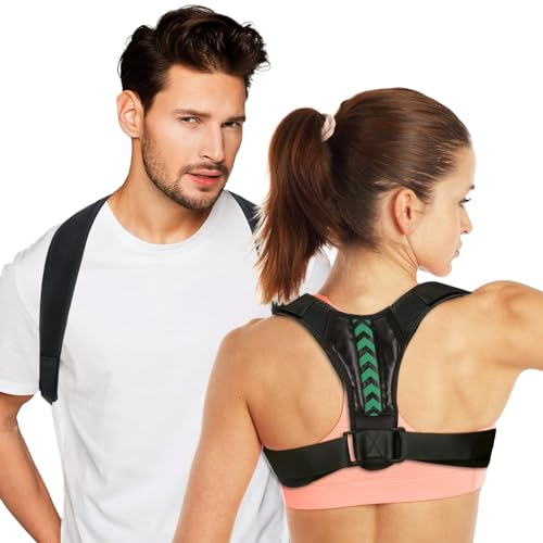 MplehDa Correttore Posturale Uomo Donna, Correttore Posturale Spalle Schiena, Fascia Posturale Spalle e Schiena per Schiena Dritta, Supporto Regolabile per Raddrizzatore Posteriore per Collo