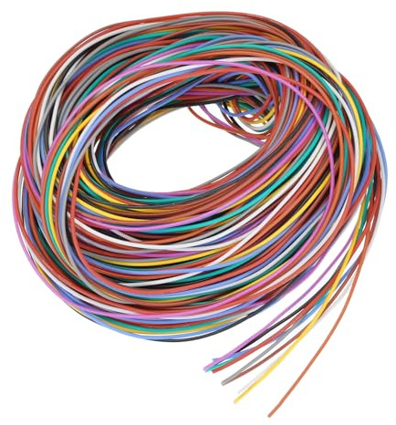 QUARKZMAN Calibro 28 Filo di Collegamento in PVC 9m/30 Piedi 28AWG Bobina Filo Elettrico Flessibile Ul1007 Trefoli Rame Stagnato 10 Colori, 0,12cm Dia per Collegamenti Interni Aeromodelli