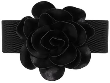 Oyccen Damen Dekorative Gürtel Elastischer Breiter Taillengürtel Blume Stretch Cinch Gürtel für Kleider